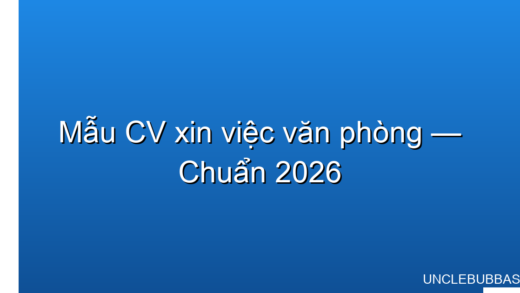 mẫu CV xin việc cho dân văn phòng